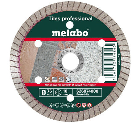 Metabo Accessories 626874000 Diamond Cut-off wheel professional, TP 76 x 10 mm