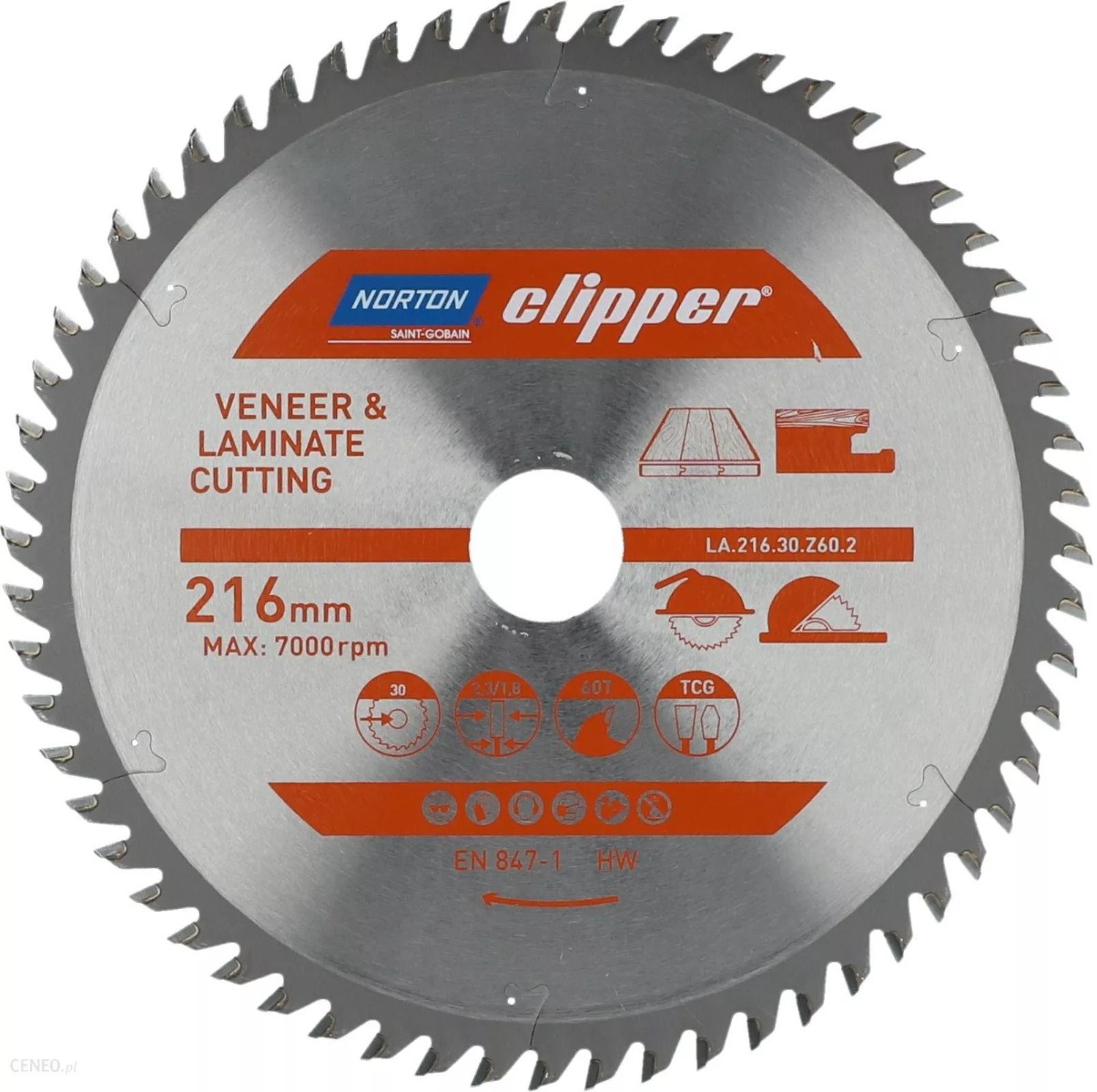 Norton Clipper 70184608141 Saw blade 160 x 20 x 48T for melamine boards, plywood, laminated boards