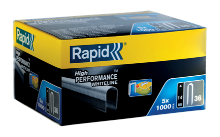 Rapid 11886911 No. 36 cable Staples white 14 mm  5 x 1,000 pcs.
