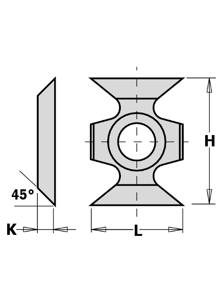 GRN Tools 790.160.00 HW change blade Profile 16 x 22 x 5 mm 10 pieces