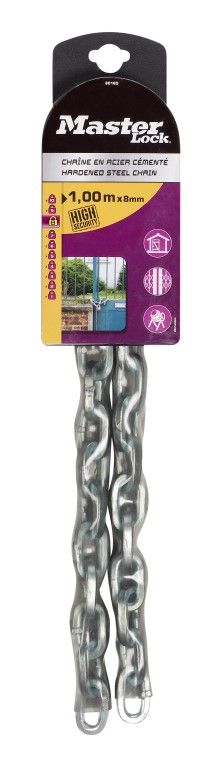 Masterlock 8016EURD Chain, steel with vinyl, 8mm, 1m
