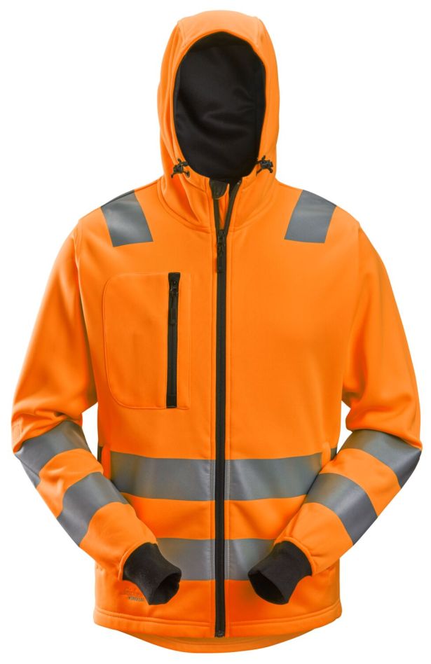 8039 AllroundWork High-Vis Hoodie with Zipper Kl2/Kl3