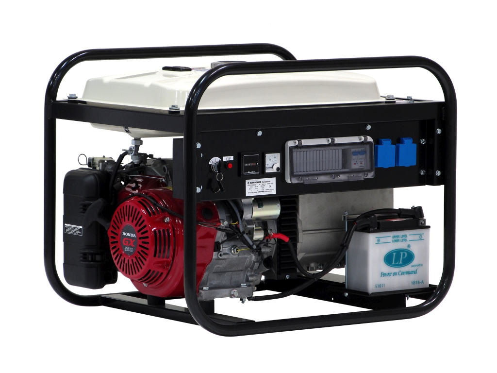 Europower 950000609 EP6000E-25 genset 6 KVA with Honda petrol engine 2x 230Volt (16A) electric start
