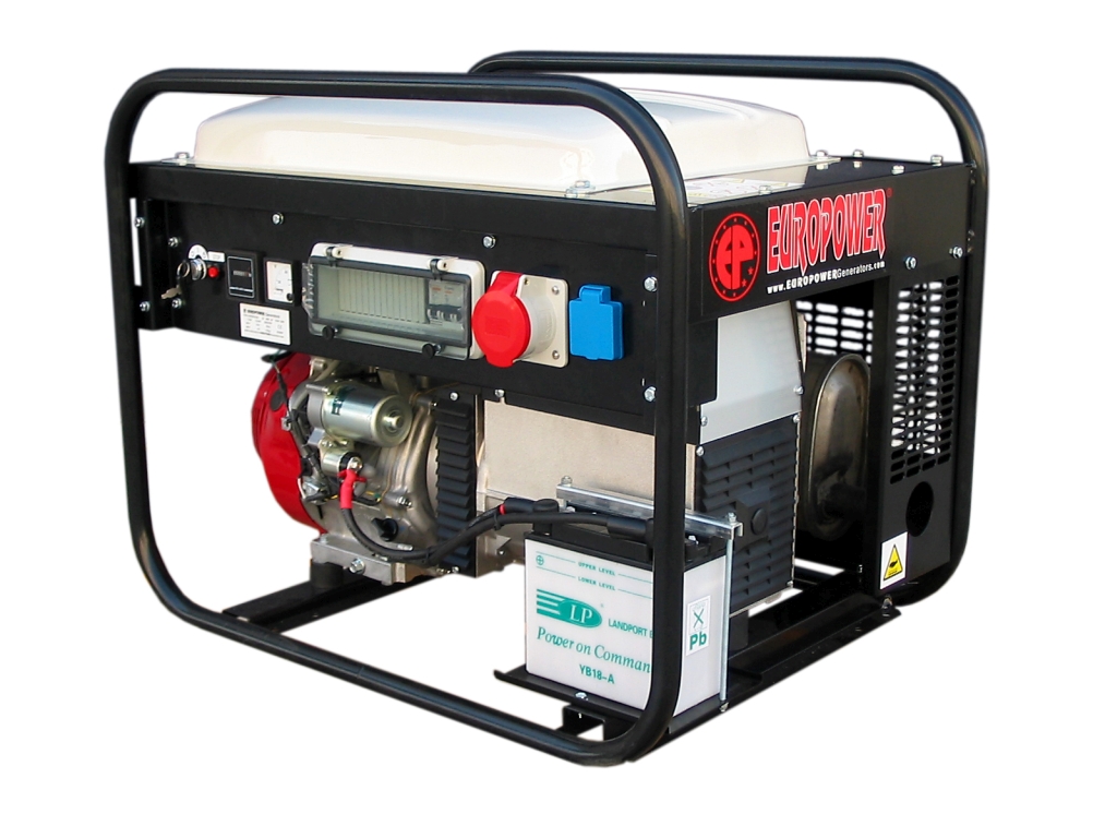 Europower 950000659 EP6500TE-25 Generator set 7 KVA with Honda petrol engine 230 Volt(16A) - 400 Volt CEE (16A 5 p.) electric start
