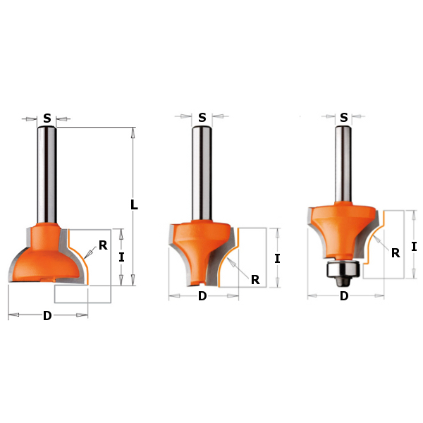 CMT 955.308.11F Crosscut router profile C shank 8 mm