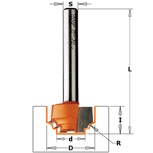 CMT 965.101.11 Classic profile cutter 12,7 mm shank 8 mm
