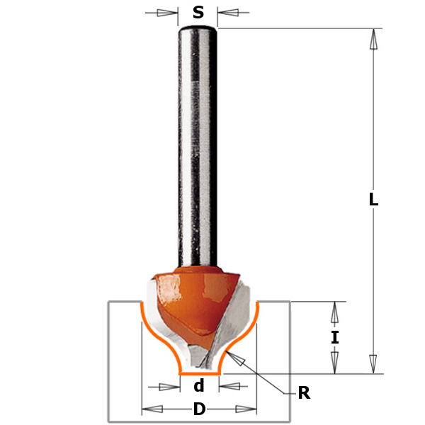 CMT 965.001.11 Classic profile cutter 19 mm shank 8 mm