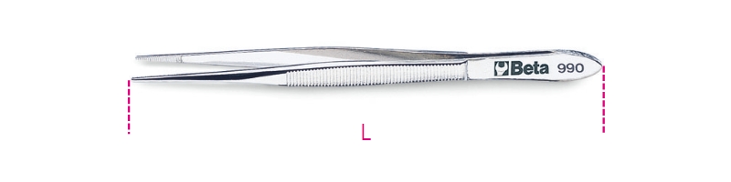 Beta 009900001 990 130 Tweezers, Straight Narrow Jaws 130 L mm