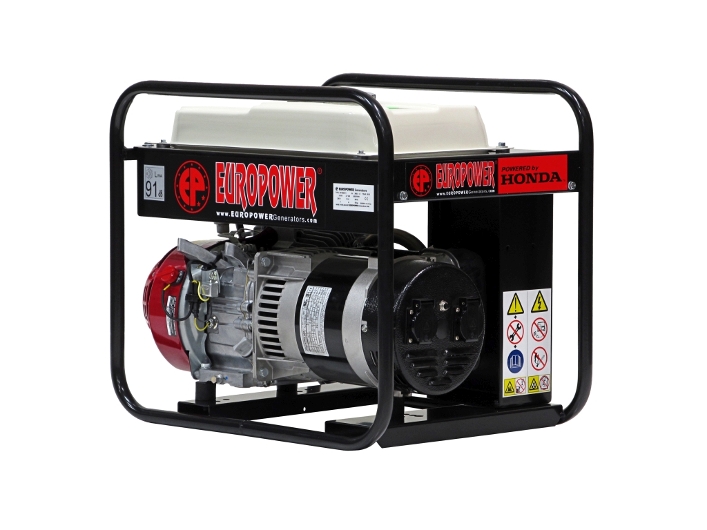 Europower 990000305 EP3300-11 Generator set 3 KVA Honda petrol engine 2x 230Volt (16A) manual start