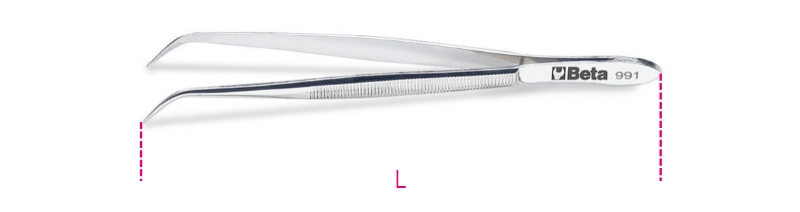 Beta 009910001 991 130 Tweezers, Curved Narrow Jaws 130 L mm
