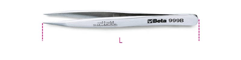 Beta 009990017 999B Tweezers With Strong Straight Jaws 120 L mm