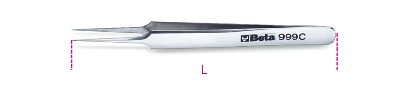 Beta 009990019 999C Tweezers With Thin Pointed Jaws 110 L mm