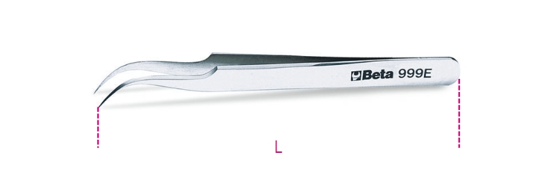 Beta 009990023 999E Tweezers With Curved Pointed Jaws 120 L mm