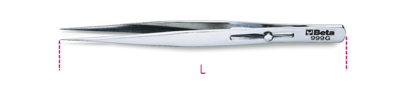 Beta 009990027 999G Tweezers With Straight Pointed Jaws 140 L mm