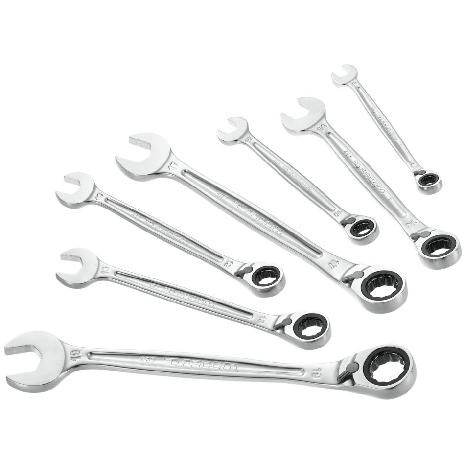 Facom 467B.J7PB Set of 7 Anti-slip Ring Ratchet Pliers