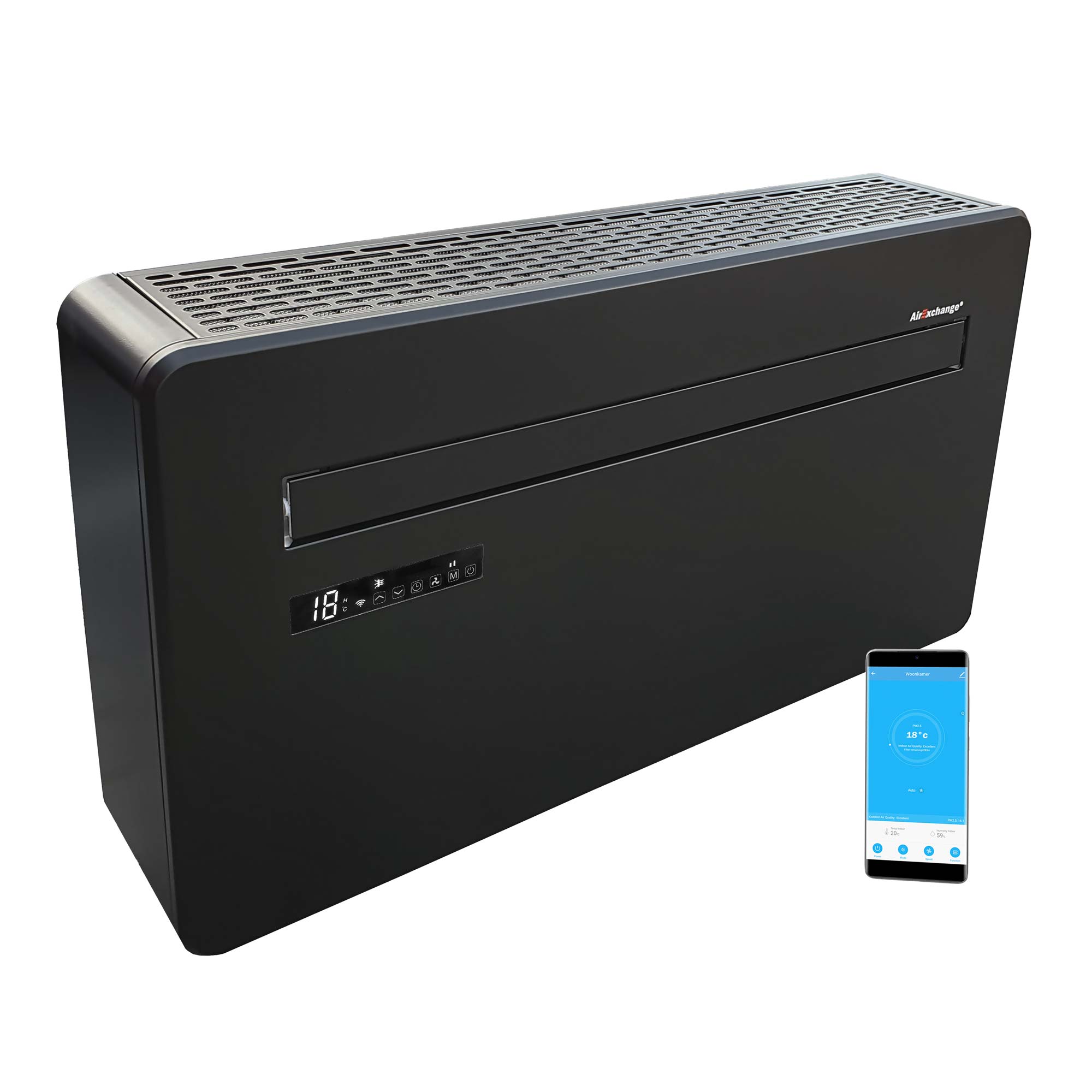 AirExchange 2023-12R-Zwart Monoblock Heat Pump Black