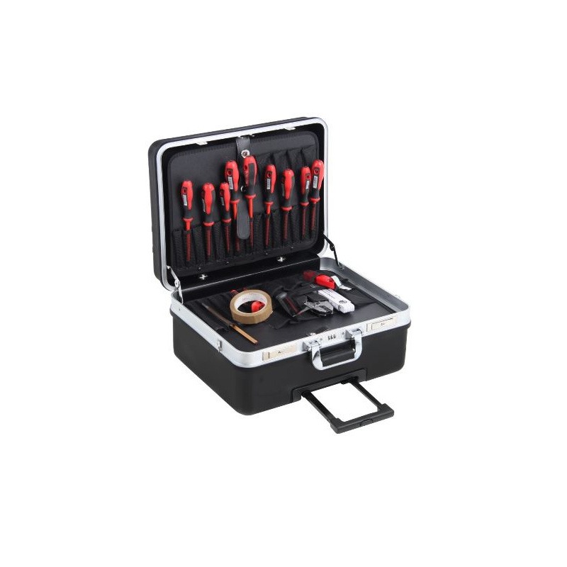 Allit ALT-422230 AluPlus Service Trolley tool case ABS empty with 2 tool trays 500x260x400 black