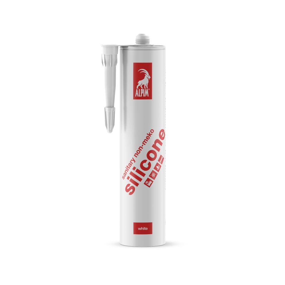 Alpim ALP002008 Silicone Sanitary MEKO-Free Silicone Sealant, White, 310 ml
