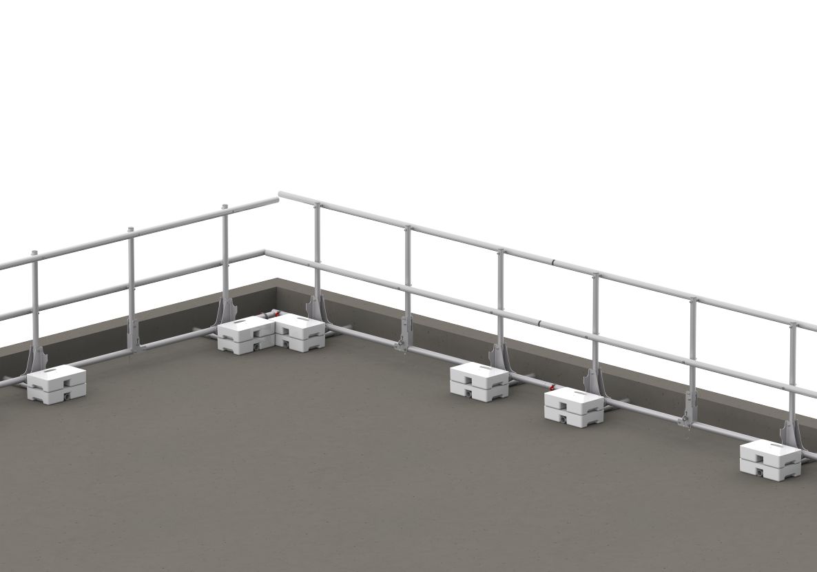 Altrex C500643 EP6 Roof Edge Protection 4x3m, including concrete blocks