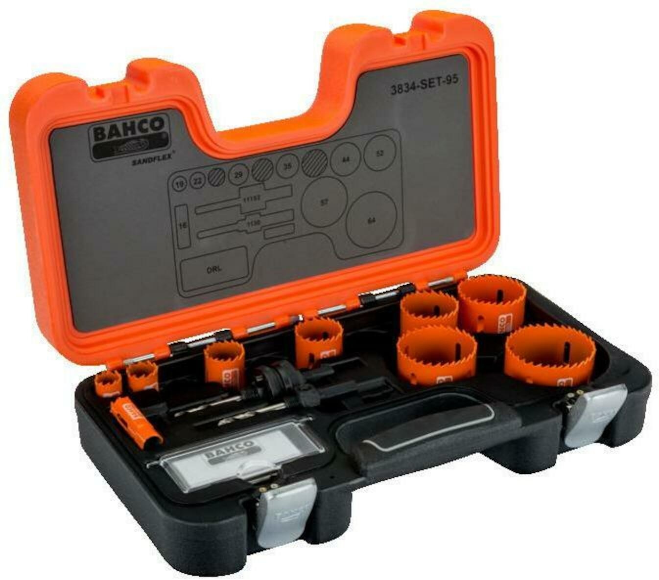 Bahco 3834-SET-95 Hole saw Set 16/19/22/29/35/44/52/57/64