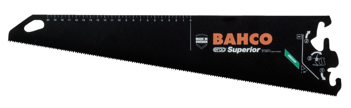 Bahco EX-22-XT9-C Superior™ saw blade, for BHS handles, for medium to coarse material, 9/10 TPI, 22", 550 mm