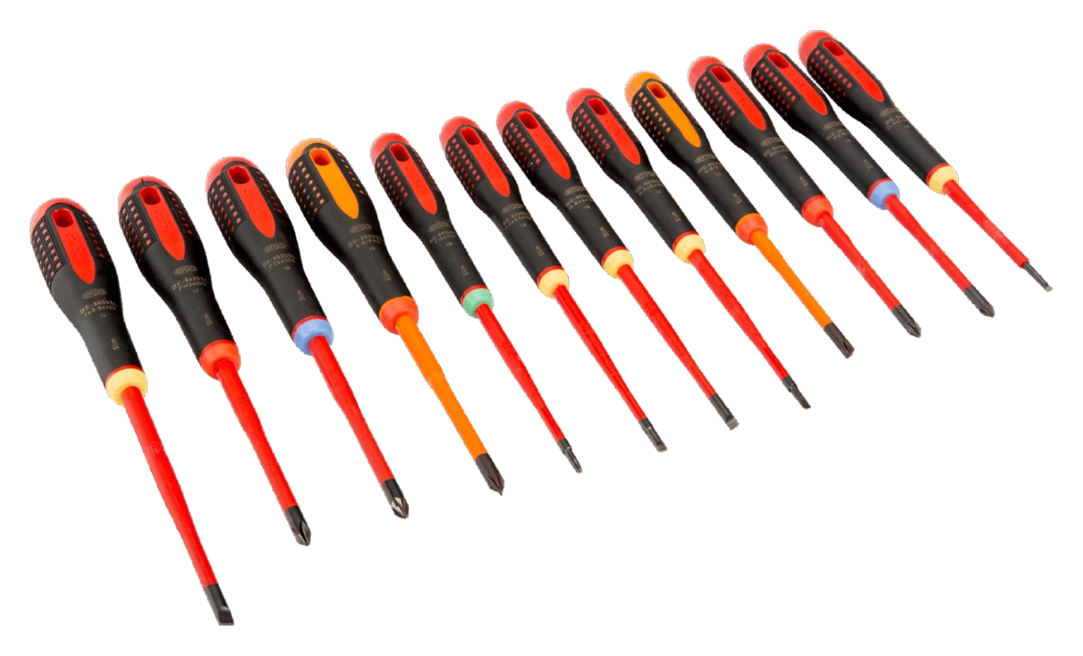 Bahco BE-9878SL ERGO Narrow VDE insulated screwdriver set with 12 mm three-component handle  12-piece