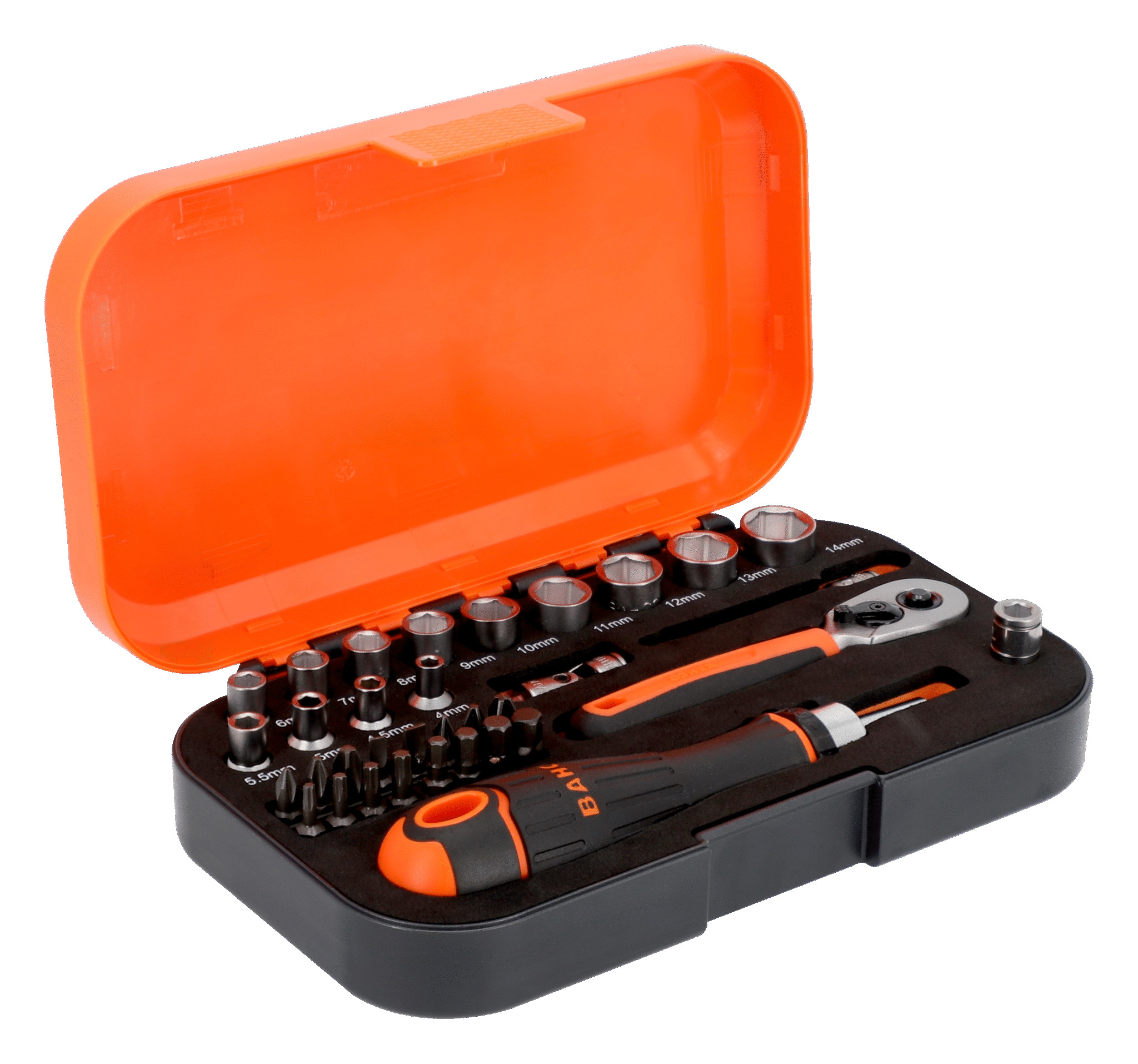 Bahco S34MC8H 1/4-inch Socket and Bit Set, 34-Piece