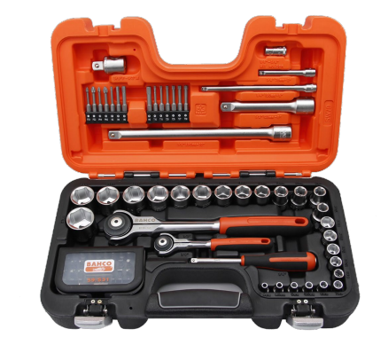 Bahco SW79 Socket set 1/4"-1/2" 79 pcs. with articulated ratchet head