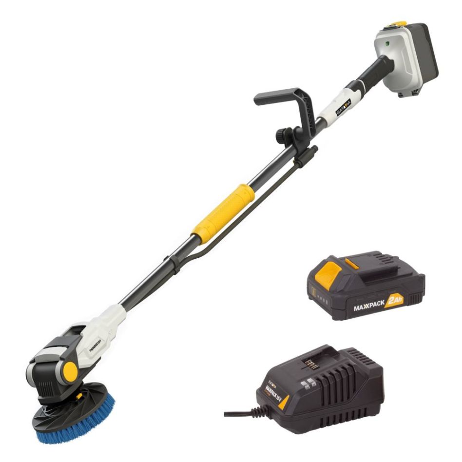 Batavia 7064532 MaxxPack 18V brushless Twin Brush SET Battery cleaning brush incl. blue brush (1 x battery 4Ah)