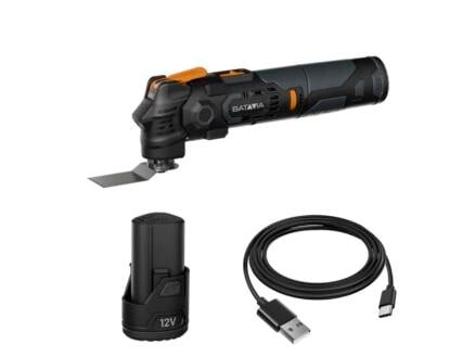 Batavia 7065255 Anti-vibration Battery Multitool Set 1x 12V 2.0Ah Battery and USB-C Charging Cable