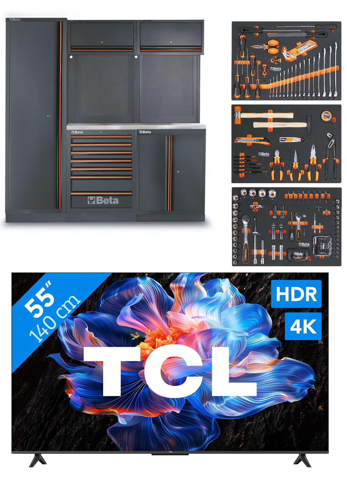 Beta ZNLWK0001 C45PRO 2.0 B7X Workshop equipment with 196-piece assortment + free 55 "TCL TV