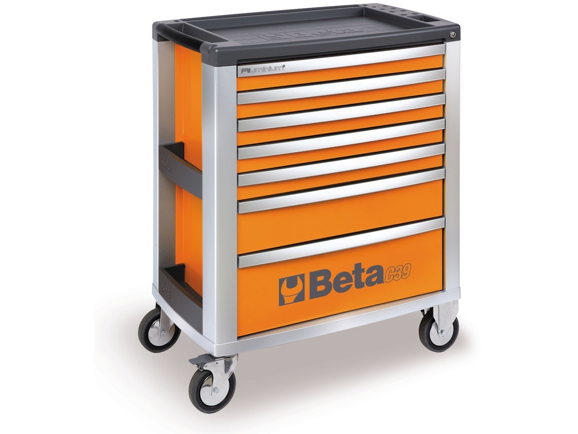 Beta 039000001 C39-7/O tool trolley with 7 drawers orange