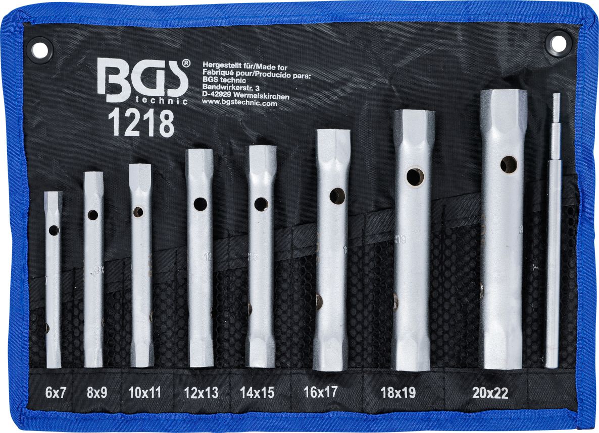 BGS 1218 Pipe wrench set 6 x 7 - 20 x 22 mm 9-piece