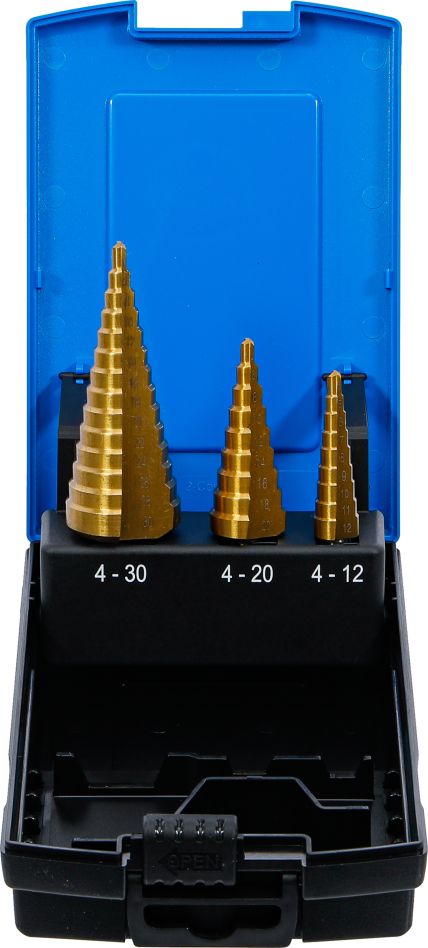BGS 1624 Step drill set titanium coated Ø 4 - 30 mm 3-piece