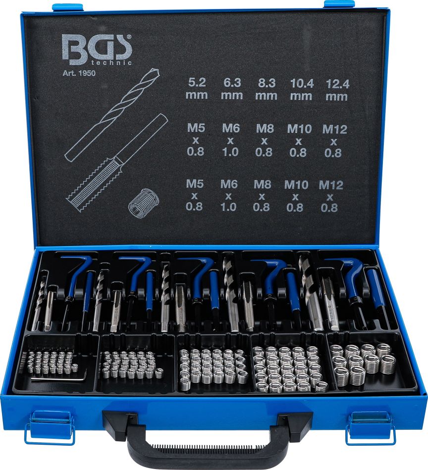 BGS 1950 Thread repair kit M5 - M12 130-piece