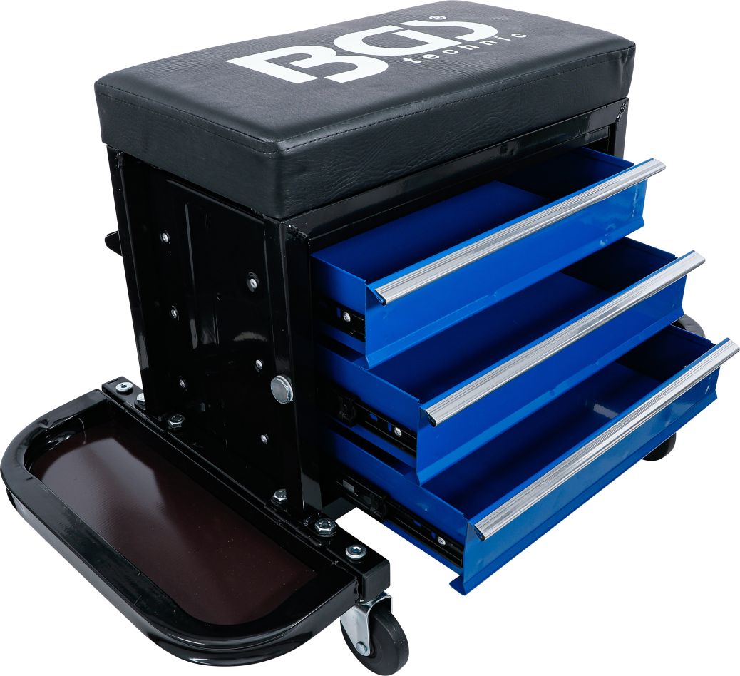 BGS 2859 Workshop roller seat with 3 drawers