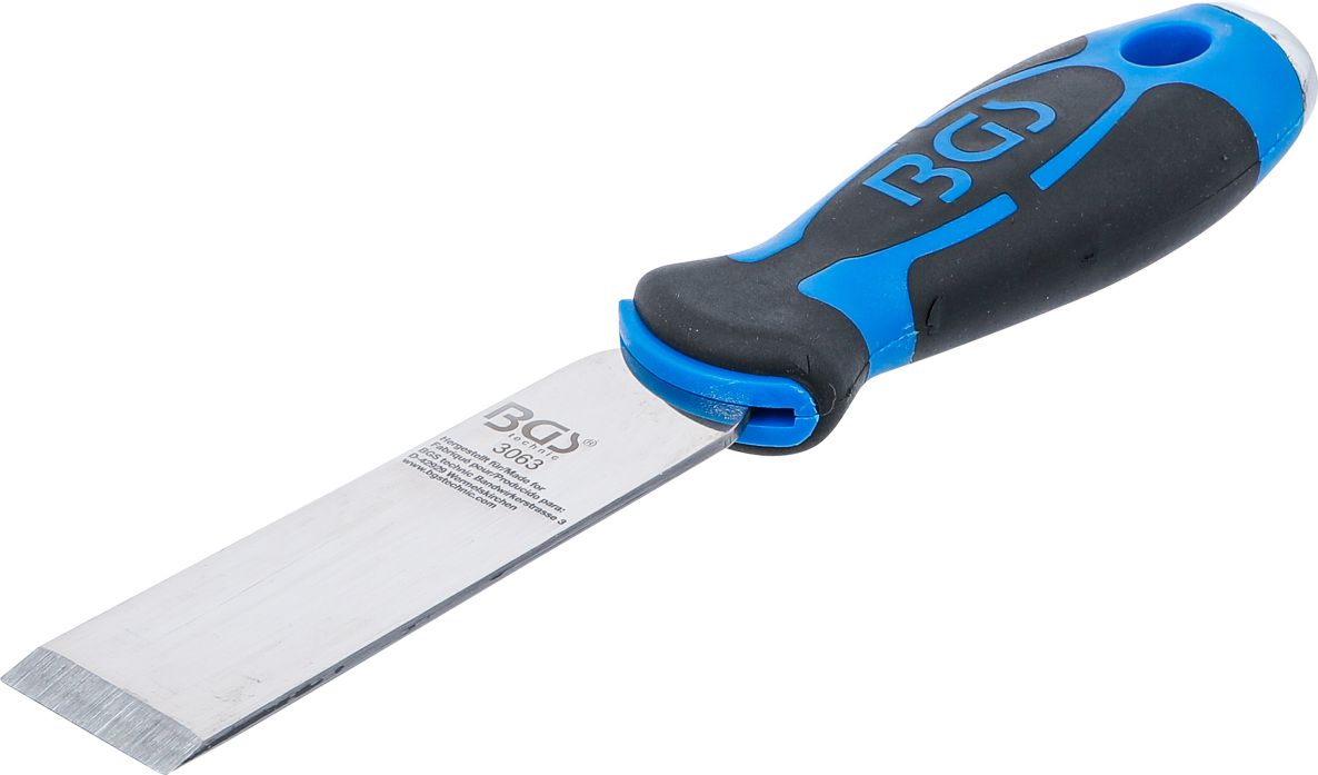 BGS 3063 Scraper stainless steel heavy duty 2-component rubber grip with hole
