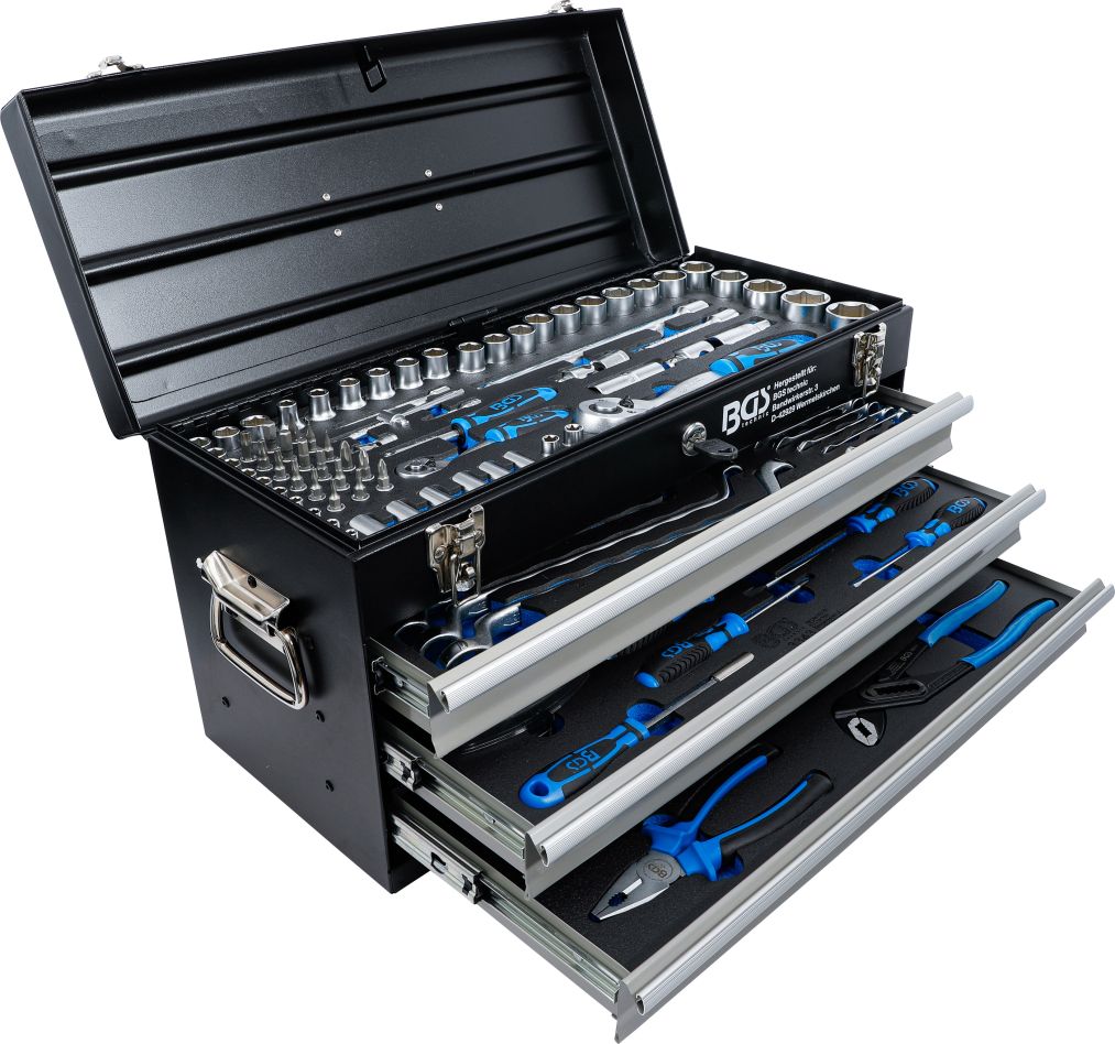BGS 3318 Metal tool case 3 drawers with 143 tools