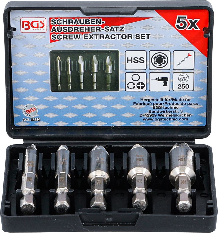 BGS 5282 Screws turning kit 5-piece