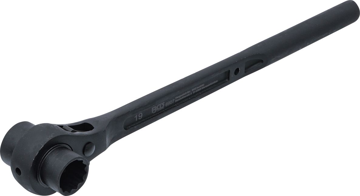 BGS 6907 Throw point ratchet round handle 19 x 22 mm