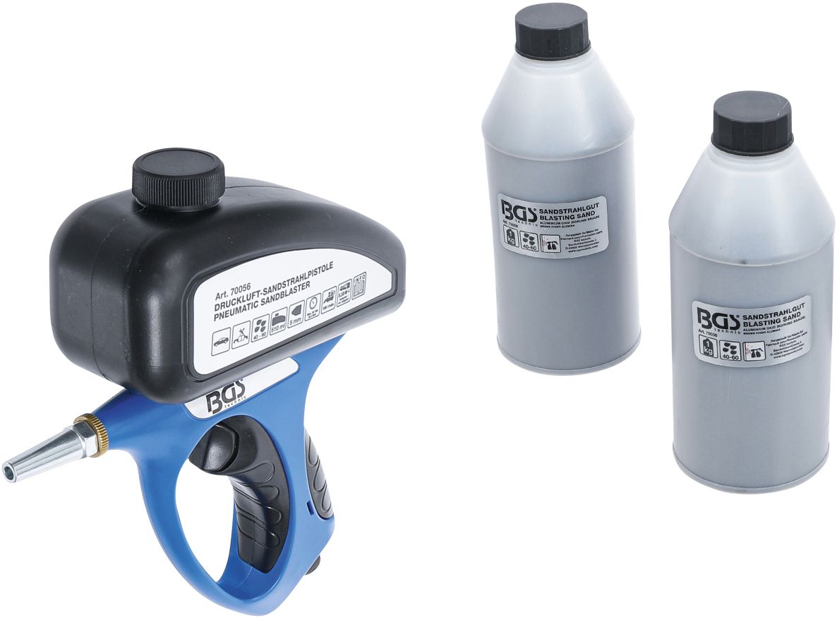 BGS 70056 Pneumatic Sandblasting Gun 510ml + accessories 3-piece in box