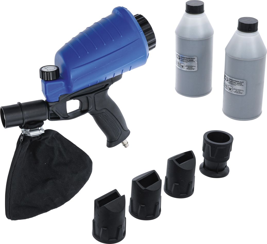 BGS 70057 Pneumatic sandblasting gun 900ml + accessory set 7-piece in box
