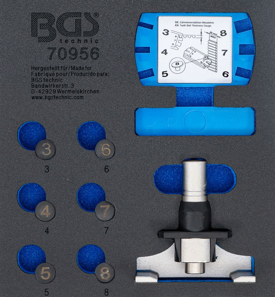 BGS 70956 Tool module 1/6: Set with timing belt tension tester and measuring tools