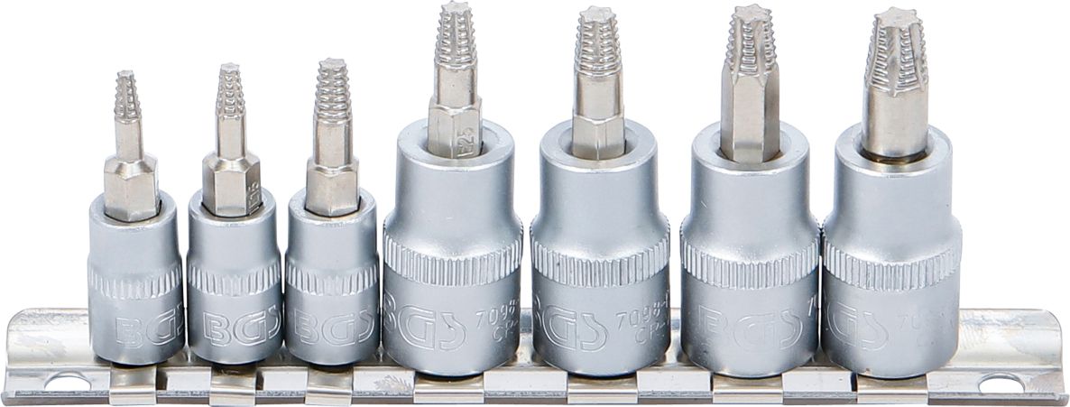 BGS 7098 Screws removal kit 6.3 mm (1/4") / 10 mm (3/8") for defective T-profile (for Torx) T10 - T40 7-piece