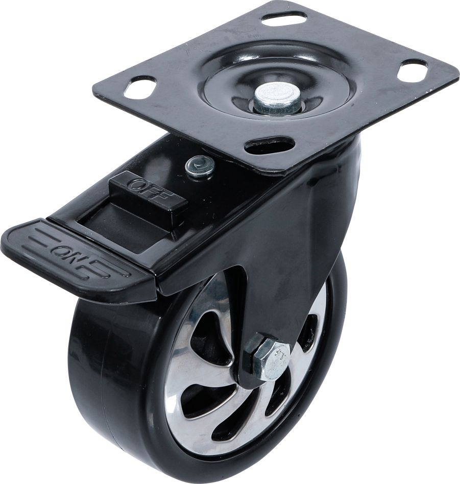 BGS 4107-3 Swivel castor with mounting plate and brake for BGS 4107, 4204, 4205, 4206, 4199