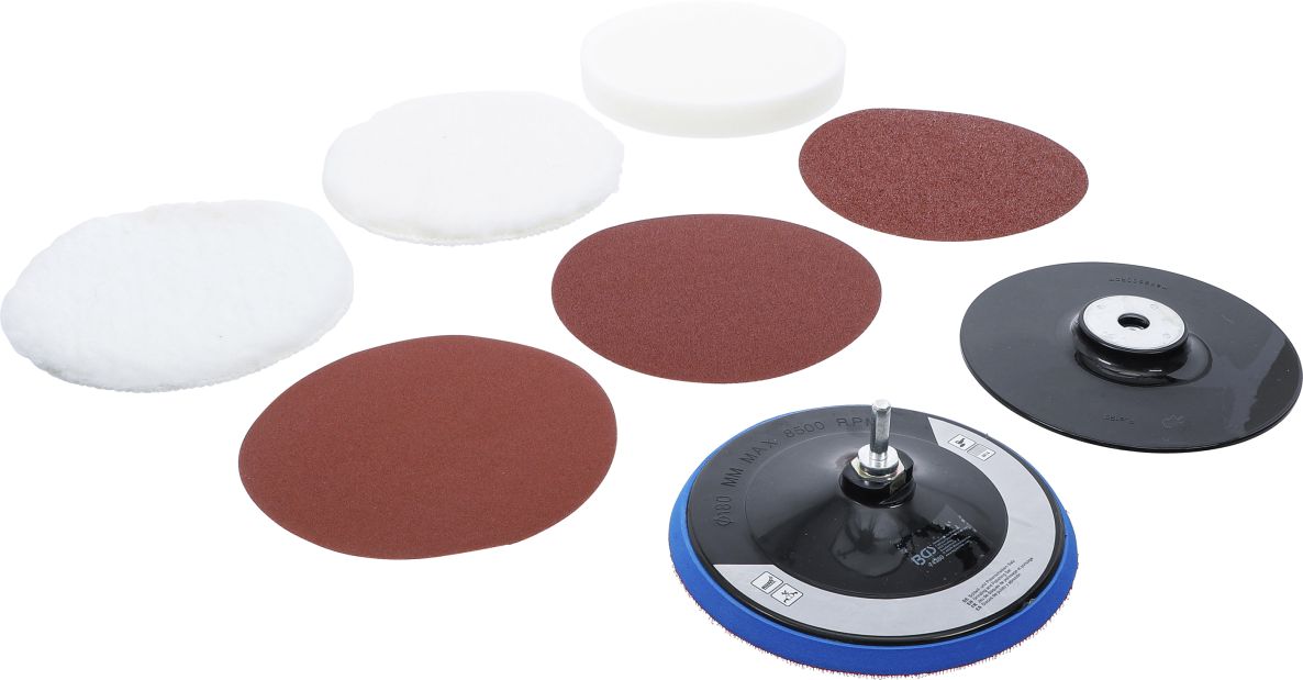 BGS 74380 Sanding and polishing disc set Ø 180 mm 8-piece