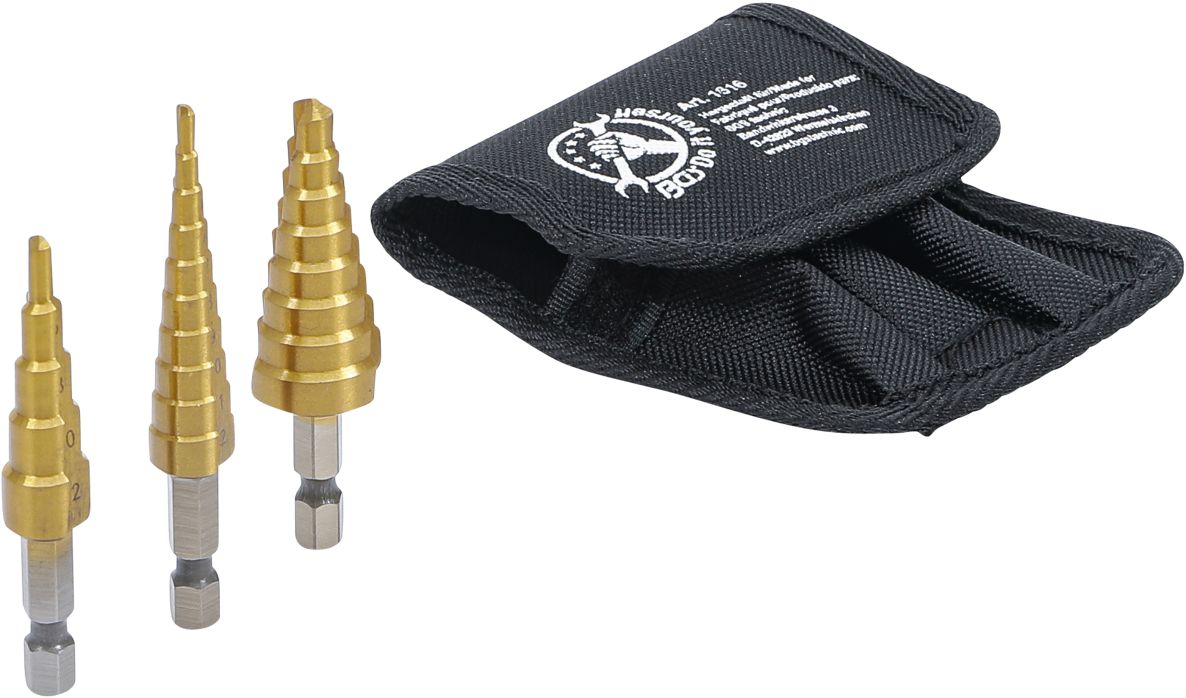 BGS Do It Yourself 1616 HSS step drill bit set 3 - 20 mm 3-piece