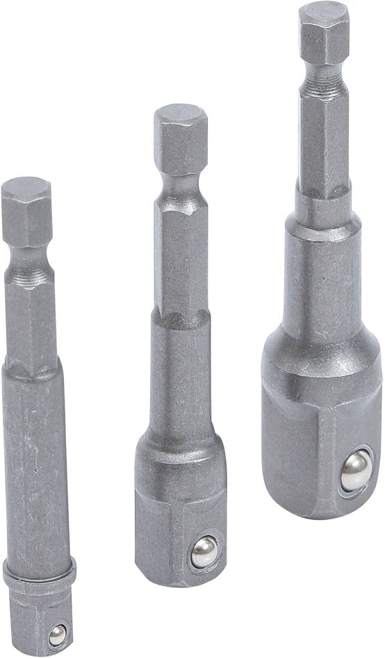 BGS Do It Yourself 8204 Adapter set for drills 6.3 mm (1/4") 6.3 mm (1/4") / 10 mm (3/8") / 12.5 mm (1/2") 3-piece