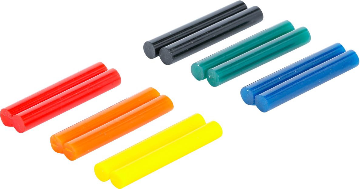 BGS Do It Yourself 80849 Glue cartridges colored Ø 7.5 mm, 50 mm 12-piece