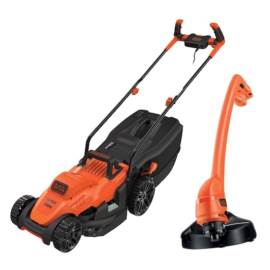 Black & Decker BEMW461BGL2-QS Lawnmower 34 cm 1400 Watt + GL250 Grass trimmer 23 cm 250 Watt